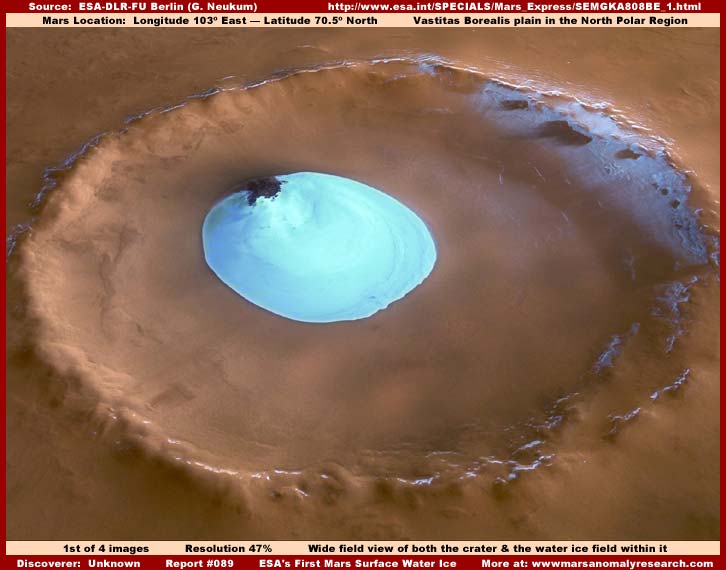 ESA ACKNOWLEDGES MARS SURFACE WATER ICE. Report #089. August 2, 2005